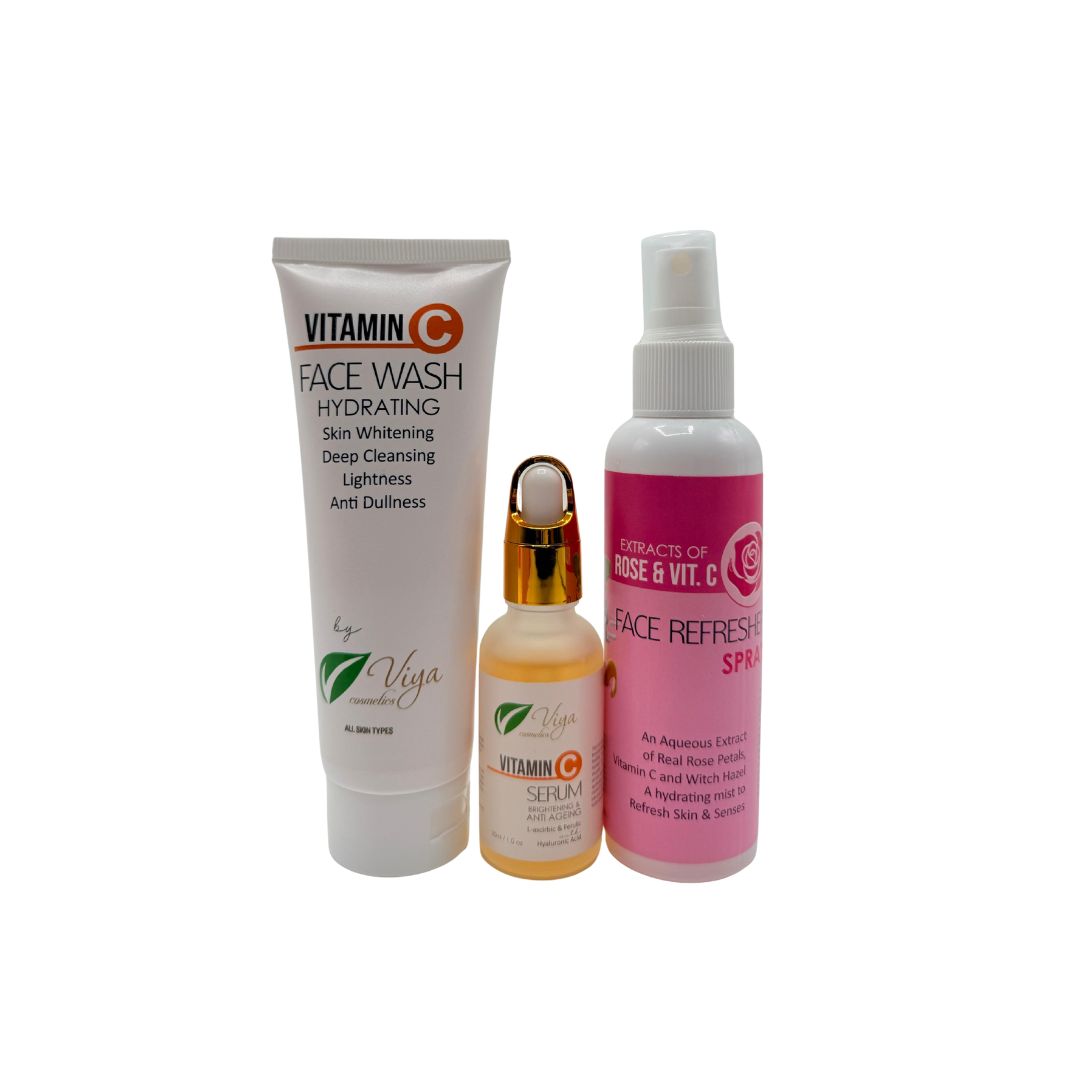 Viya Vitamin C Skincare Pack | Serum, Face Wash & Refresher Spray for Radiant Glow