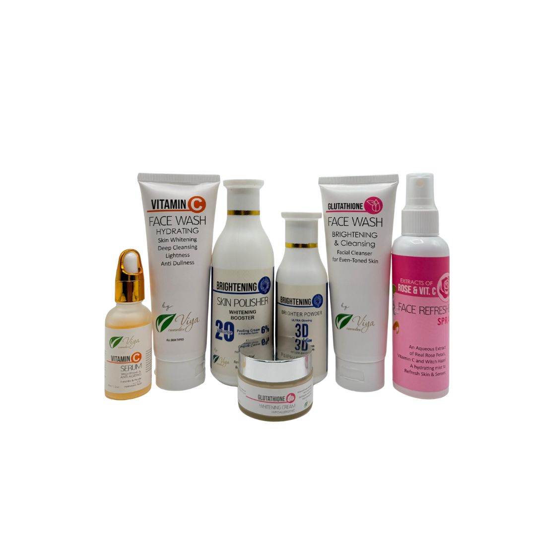 Viya Complete Skincare Pack | Vitamin C Face Wash, Serum, Glutathione Cream, Face Wash, Refresher Spray & Skin Polish