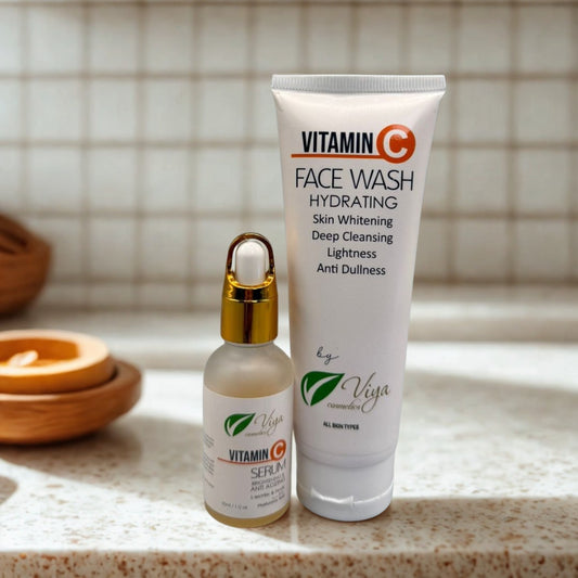 Viya Vitamin C Serum & Face Wash | Brightening, Hydrating & Skin Refreshing Duo