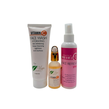 Viya Vitamin C Skincare Pack | Serum, Face Wash & Refresher Spray for Radiant Glow