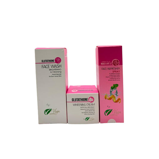 Viya Glutathione Skincare Pack | Whitening Cream, Face Wash & Refresher Spray